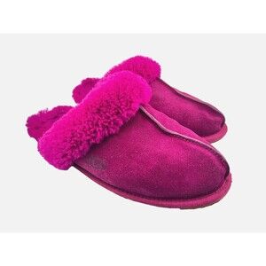 UGG Scuffette II Women's 9 Fuchsia Suede Shearling Slip-On Scuffs House Slippers